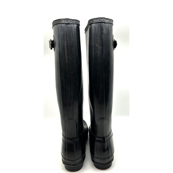 HUNTER Original Gloss Tall Rain Boots Women's Size 8M/9F Black Pull On - Picture 3 of 9